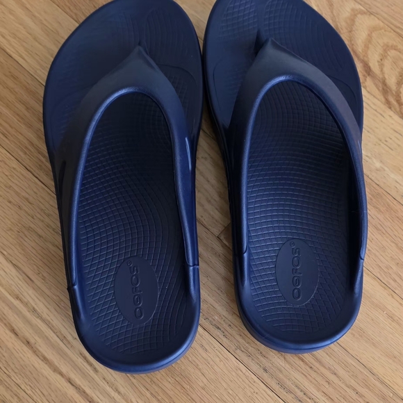 Oofos Original Men's 8 Navy Sport Slide Flip Flop Sandals - Picture 6 of 11